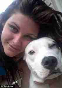 Griffin-Heady and one of her pit bulls.
