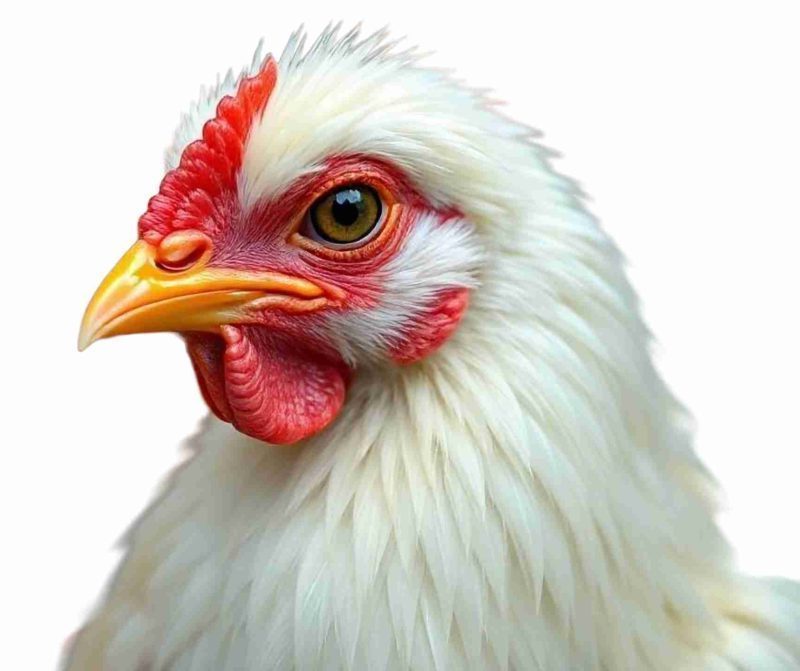 White leghorn hen chicken.