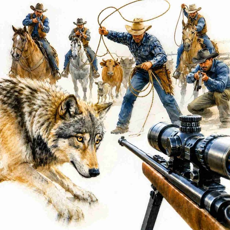 Gray wolf and ranchers.