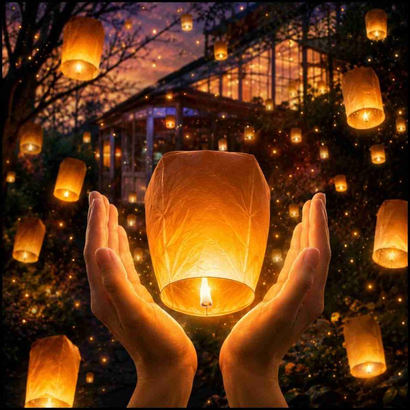 Sky lanterns.