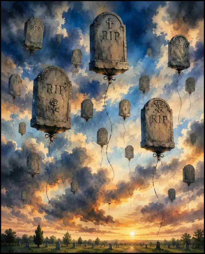 Tombstone balloons.