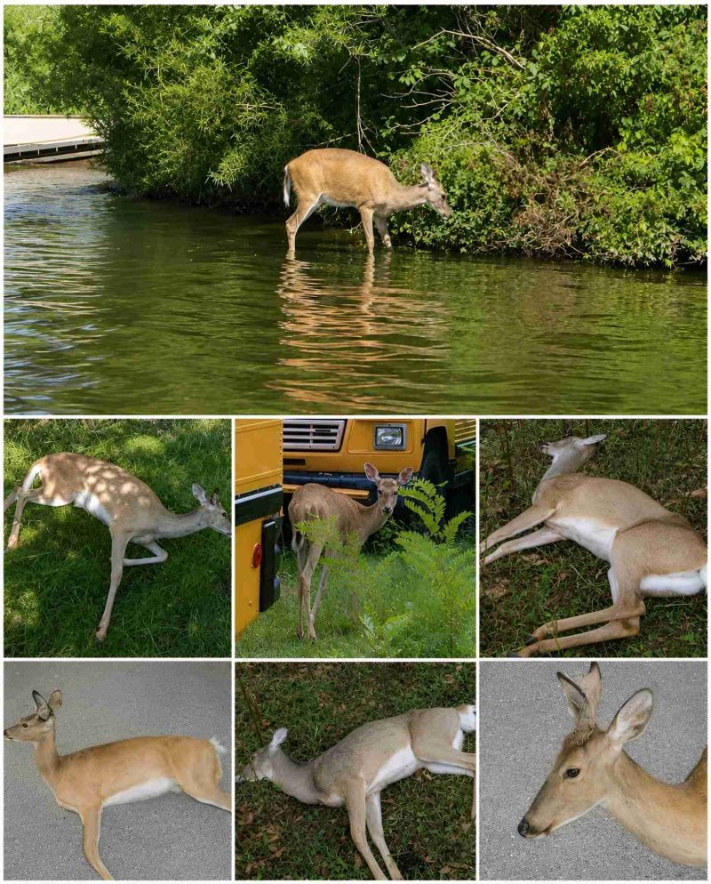 Deer with CWD.