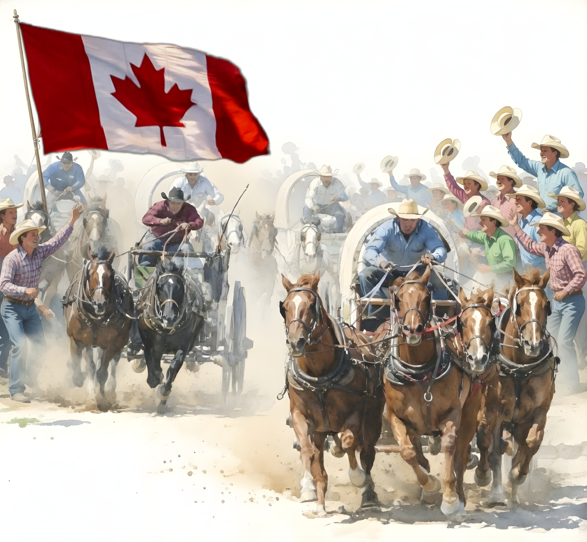Calgary chuckwagon race. (Beth Clifton collage)