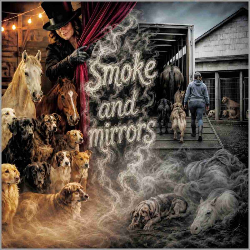 Smoke and mirrors no kill dog and horse rescues.